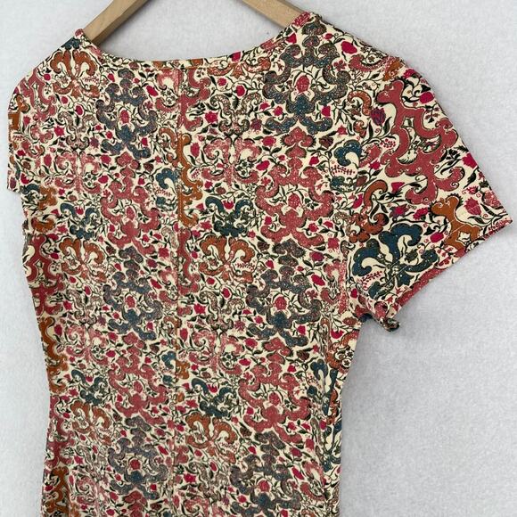 PERUVIAN CONNECTION Dress XS Spice Route Filigree Scroll Stretch Cotton Pink - Picture 7 of 13